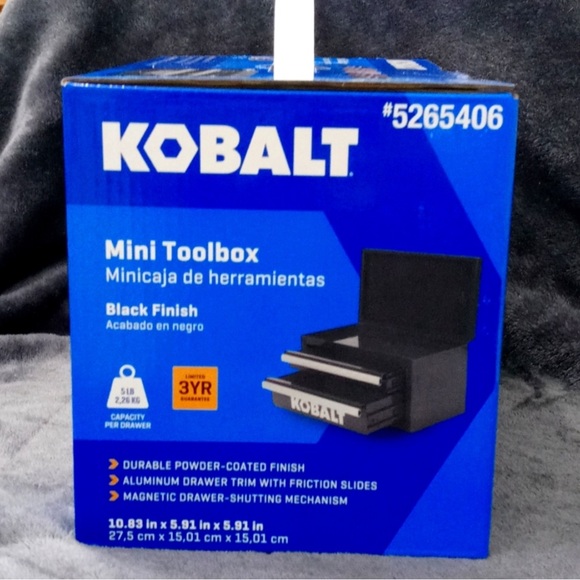 Black Kobalt Mini Toolbox 2 Drawer Steel NEW Limited Edition - Picture 5 of 5
